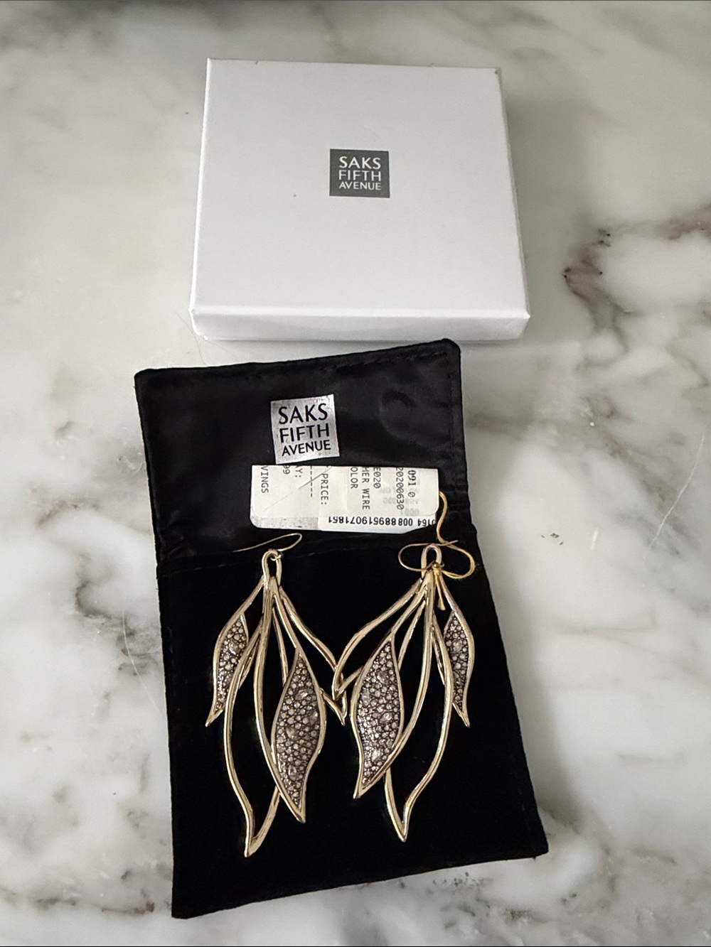 Alexis Bittar Gold Leaf Cluster Drop Earrings